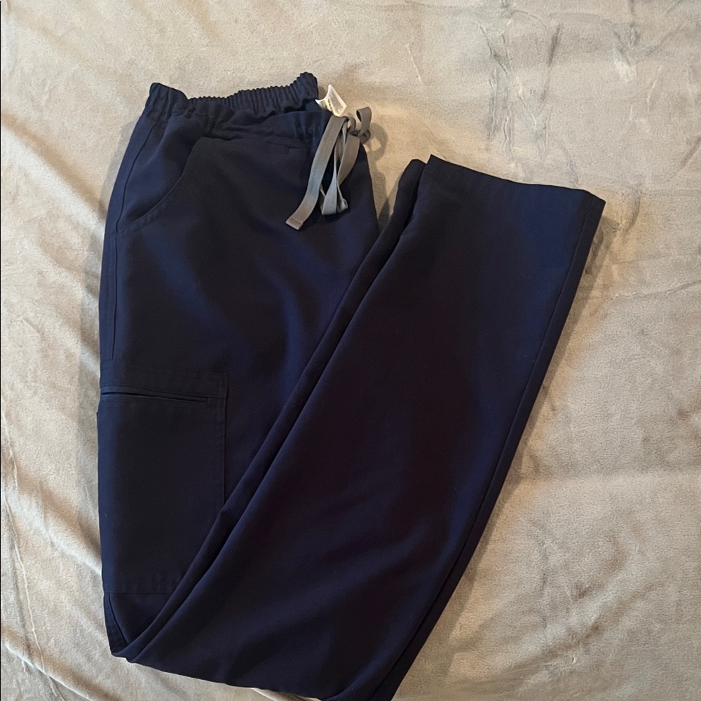 Figs women’s Dark Blue Joggers with Gray Drawstring